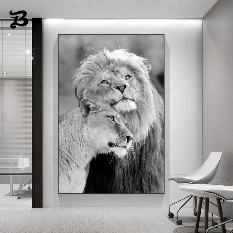 Canvas Painting for Living Room African Wild Lions Family Wall Art Black and White Posters and Prints Animals Wall Home Decor
Canvas Painting for Living Room African Wild Lions Family Wall Art Black and White Posters and Prints Animals Wall Home Decor