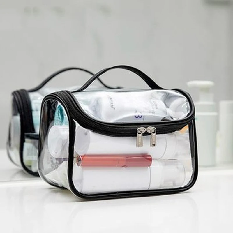 

Transparent Waterproof Travel Cosmetic Bag Toiletry Makeup Zippered Storage Pouch Easy to Carry Cosmetic Bag Toiletry Storage