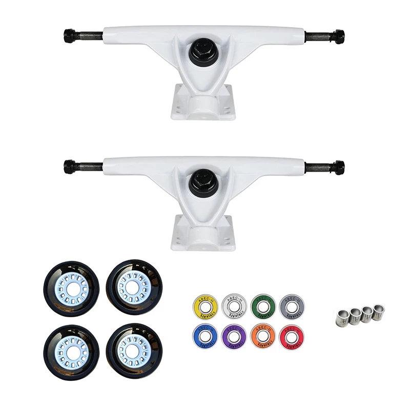 Longboard Trucks 180mm Reverse Kingpin White (Pair) Skateboard with 4pcs wheels bearing complete
Longboard Trucks 180mm Reverse Kingpin White (Pair) Skateboard with 4pcs wheels bearing complete