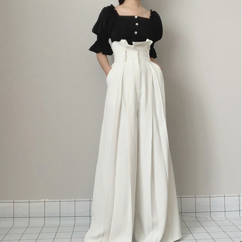 GALCAUR Pleated Trouser Women Full Length High Waist Loose Ruffles Maxi Wide Leg Pants Female Fashion 2020 Streetwear Style
GALCAUR Pleated Trouser Women Full Length High Waist Loose Ruffles Maxi Wide Leg Pants Female Fashion 2020 Streetwear Style