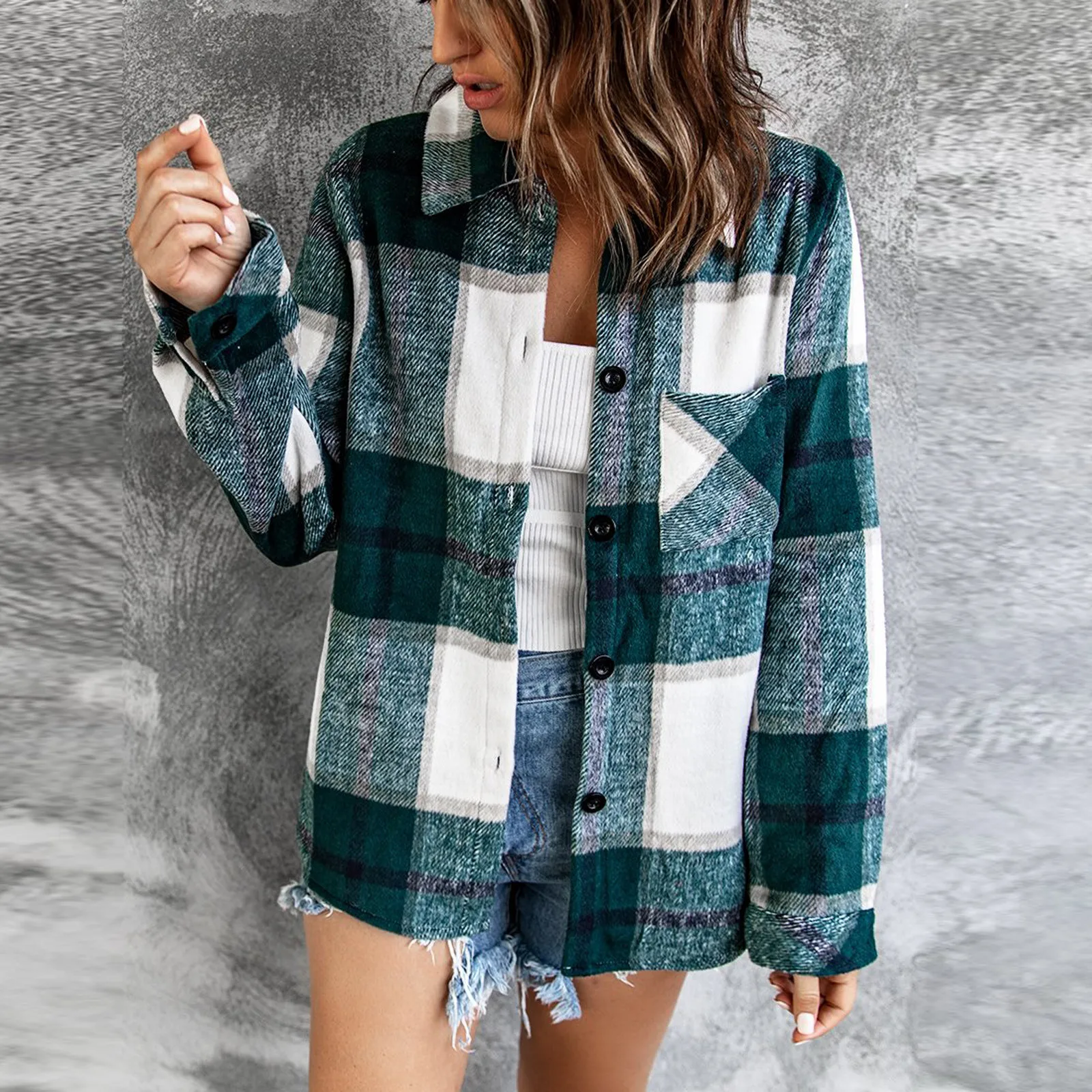 2021 Women Harajuku Multi Plaid Color Block Plaid Shirt Top Female Long Sleeve Button Blouse Coat Jacket Ladies Streetwear mujer
2021 Women Harajuku Multi Plaid Color Block Plaid Shirt Top Female Long Sleeve Button Blouse Coat Jacket Ladies Streetwear mujer