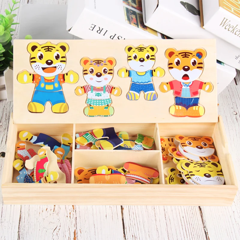 Детская деревянная головоломка Деревянный 3d пазл головоломки для детей детская