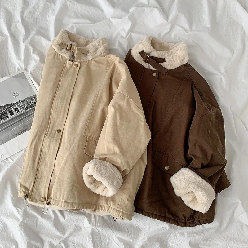 Solid Plush Warm Coat Women 2021 Winter Stand Collar Drawstring Top Femme Safari Style Long Sleeve Cardigan Tops
Solid Plush Warm Coat Women 2021 Winter Stand Collar Drawstring Top Femme Safari Style Long Sleeve Cardigan Tops