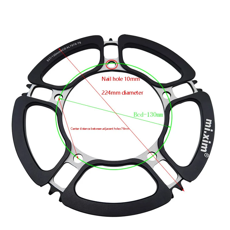 Mi.Xim Folding Bicycle Chainring 130BCD 53T Bike Crankset Wide Chainring WithGuard Plate Mountain Bicycle 
Mi.Xim Folding Bicycle Chainring 130BCD 53T Bike Crankset Wide Chainring WithGuard Plate Mountain Bicycle