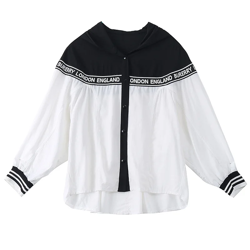 2021 Spring Black Hooded Blouse Trendy Girl Letters Print Patched White Casual Shirt Women Blusas Mujer De Manga Larga Plus Size
2021 Spring Black Hooded Blouse Trendy Girl Letters Print Patched White Casual Shirt Women Blusas Mujer De Manga Larga Plus Size