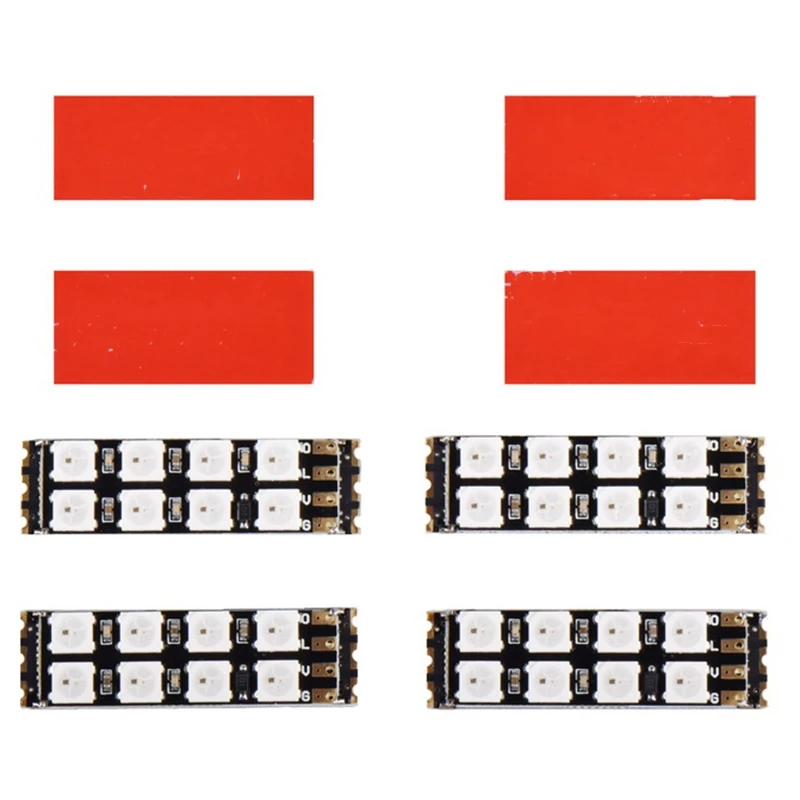 LED Lights 3.3-5.5V WS2812 Quadcopter Frame Arm Board with 8 Lamp Beads Strip Module for FPV Racing Drone(4PCS) | Электроника