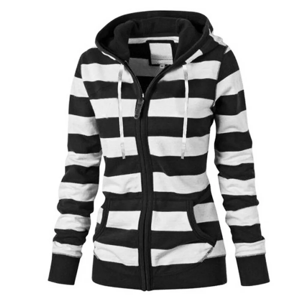 Women Zipper Tops Hoodie Fashion Sweatshirt Hooded Casual Slim Stripe Splicing Ladies Jumper Hoodies Ropa Mujer Sudadera Mujer#9
Women Zipper Tops Hoodie Fashion Sweatshirt Hooded Casual Slim Stripe Splicing Ladies Jumper Hoodies Ropa Mujer Sudadera Mujer#9