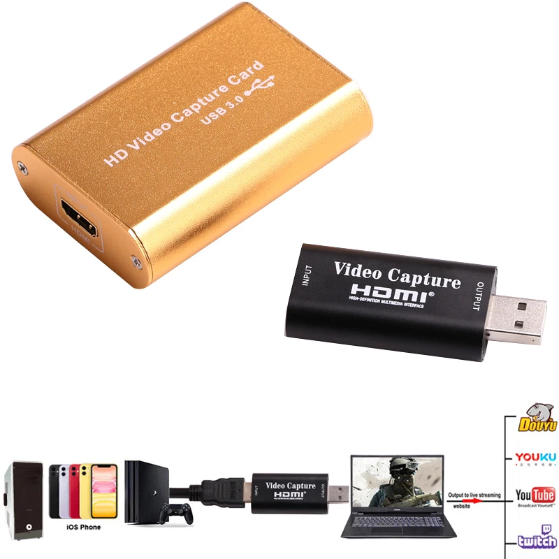 USB 3.0 Game Capture Card HDMI Video Capture Box USB 2.0 4K IN 1080P Record Live Streaming for PS3 PS4 TV Xbox Switch Camera PC
USB 3.0 Game Capture Card HDMI Video Capture Box USB 2.0 4K IN 1080P Record Live Streaming for PS3 PS4 TV Xbox Switch Camera PC