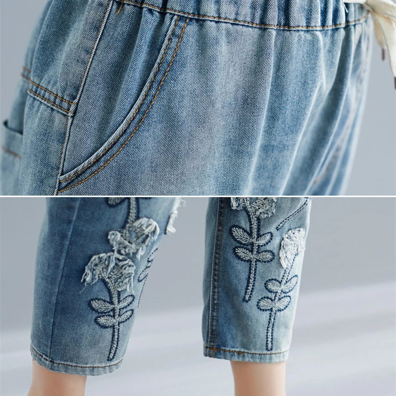 Oversized High Waist Embroidery Jeans Women Harem Floral Pants Loose Casual Femme Denim Pant Ladies Pantalones De Mujer New 2021
Oversized High Waist Embroidery Jeans Women Harem Floral Pants Loose Casual Femme Denim Pant Ladies Pantalones De Mujer New 2021