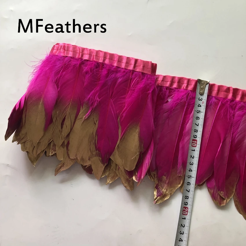Gold Tip Spray Goose Feather Trims 15-20CM 6-8" In Height Natural Duck Wing Feathers Ribbon For Carnival Clothes Decoration Lace
Gold Tip Spray Goose Feather Trims 15-20CM 6-8" In Height Natural Duck Wing Feathers Ribbon For Carnival Clothes Decoration Lace