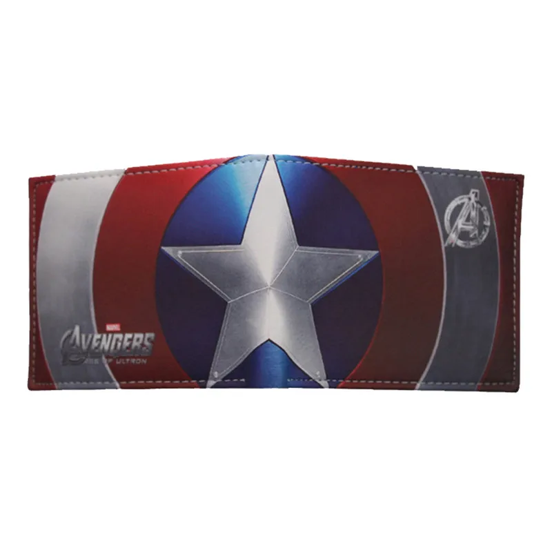 

Comics Marvel Avengers Superhero Captain America Shield Faux Leather Bifold Wallet ID Cash Purse Gift For Children