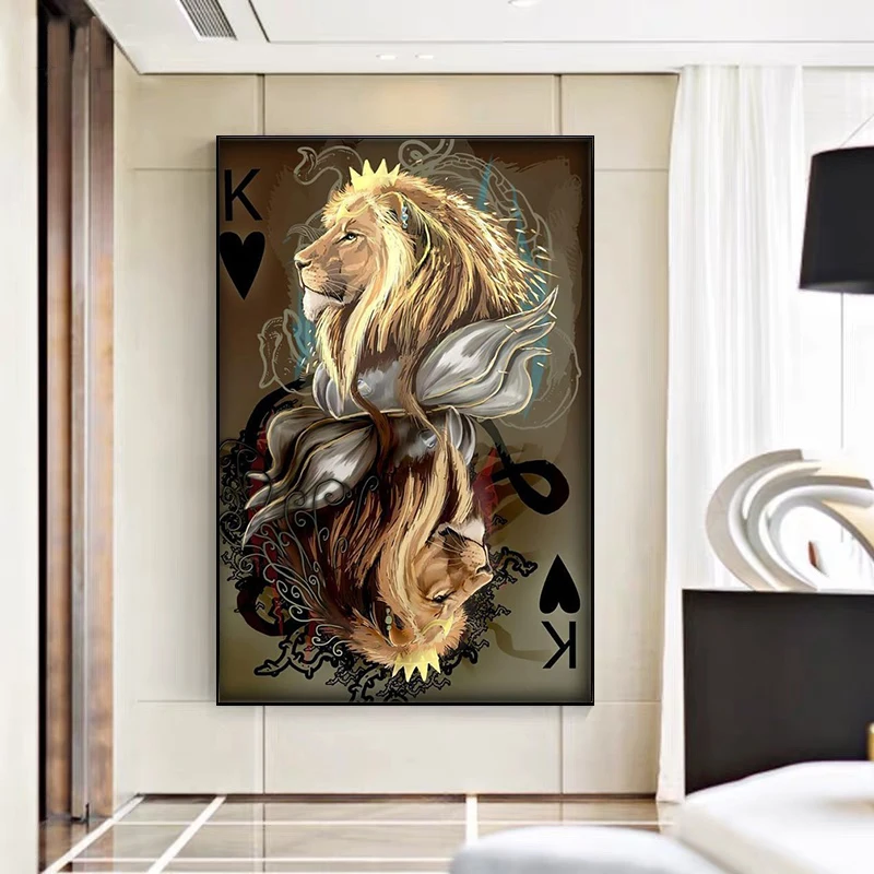 Modern Abstract Animal Lion Poker Posters and Prints Canvas Paintings Wall Art Pictures for Living Room Decor No Frame
Modern Abstract Animal Lion Poker Posters and Prints Canvas Paintings Wall Art Pictures for Living Room Decor No Frame