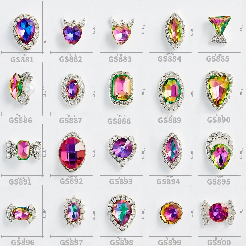 20pcs New Shiny Super Flash K9 Flame Color Multicolored Shaped Glass Rhinestone 3D Charm DIY Nail Art Design Decoration
20pcs New Shiny Super Flash K9 Flame Color Multicolored Shaped Glass Rhinestone 3D Charm DIY Nail Art Design Decoration