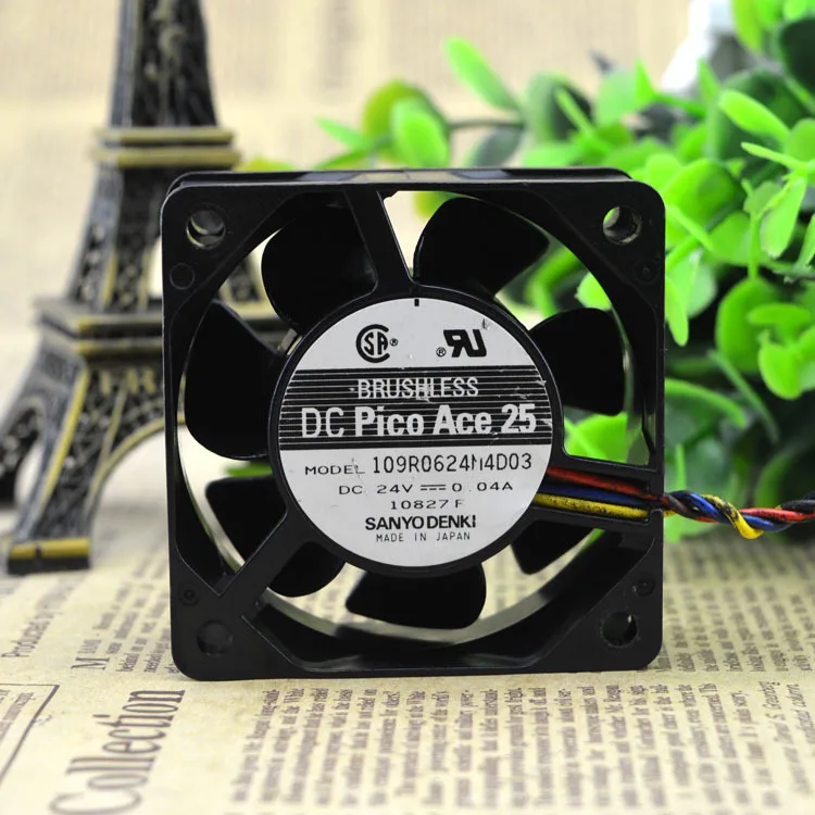Оригинальный Для Sanyo 109R 0624 м 4D 03 24V 0.04A 6 см 6025 60*60*25 3 провода Вентилятор