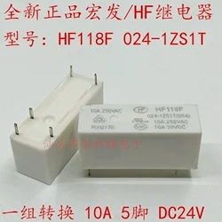 

10 шт./лот реле HF118F-024-1ZS1T HF118F 024-1ZS1T HF118F 024-1ZS1 24VDC 24V DC24V 10A DIP5