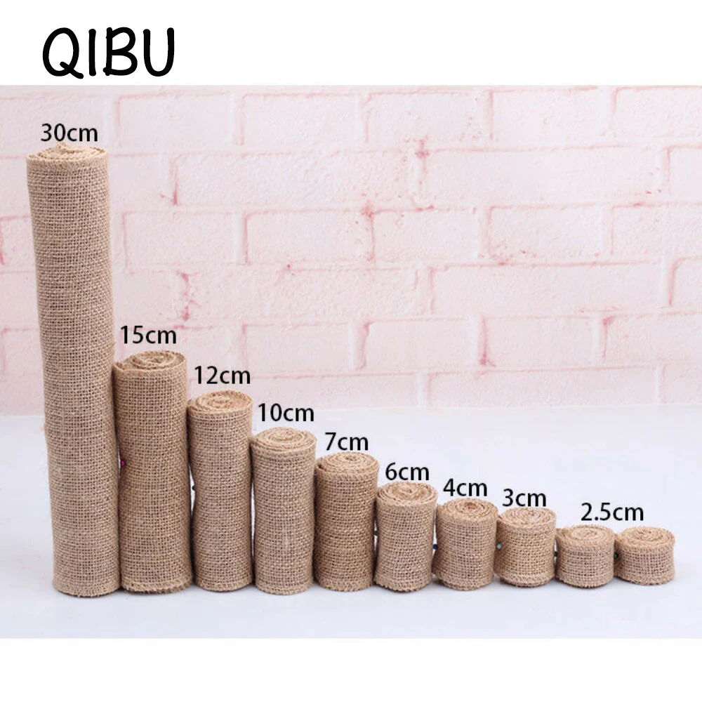Джутовая тесьма QIBU 2 м многоразмерная натуральная пеньковая лента украшение для