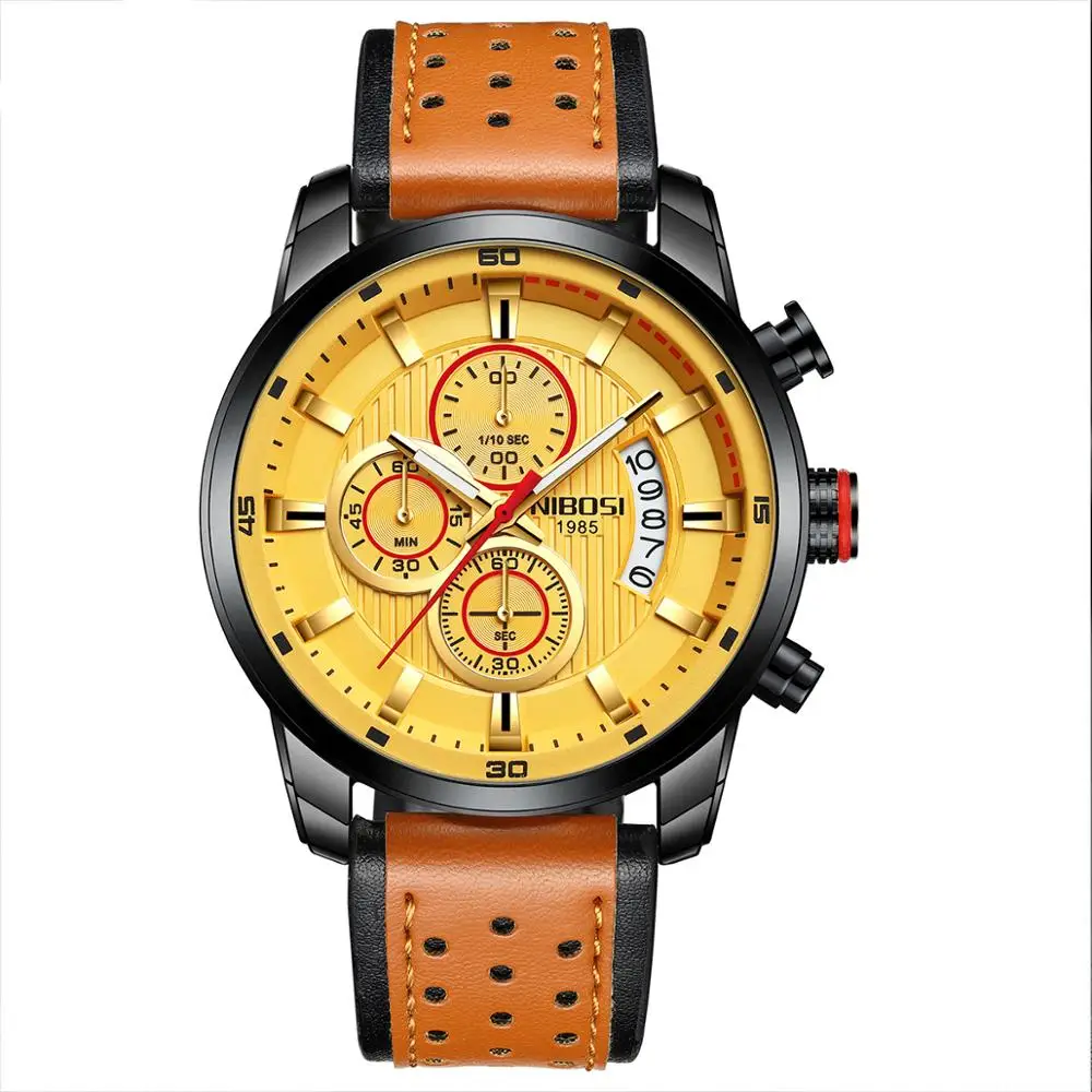 Relojes NIBOSI para hombre reloj deportivo de marca lujo pulsera resistente al agua con cronógrafo re|Мужские спортивные часы|