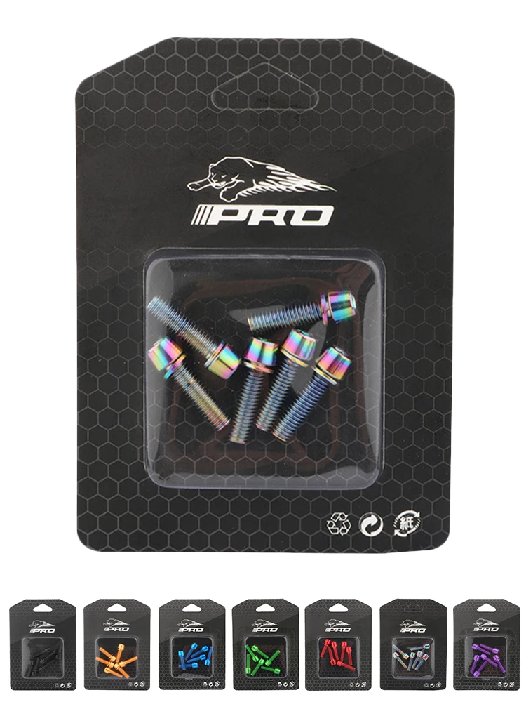 6pcs Bicycle Handlebar Screws Titanium-plated Colorful Stainless Steel M5*18MM MTB Bike Handle bar Stem Riser Screw In Bolts
6pcs Bicycle Handlebar Screws Titanium-plated Colorful Stainless Steel M5*18MM MTB Bike Handle bar Stem Riser Screw In Bolts