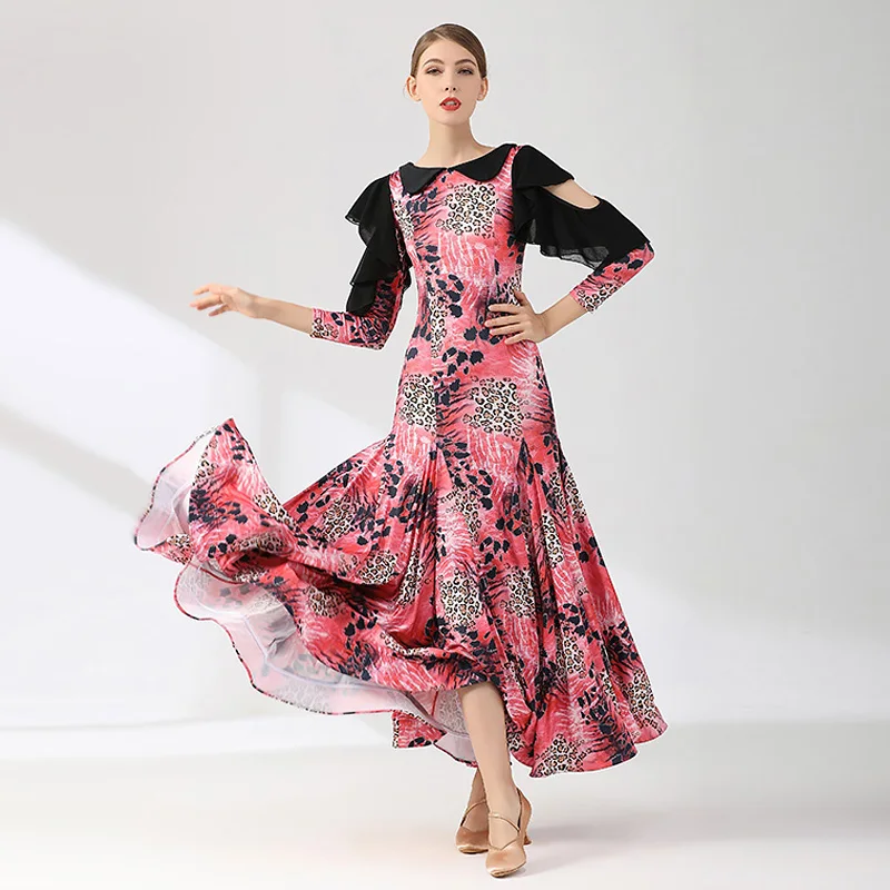 Leopard Ballroom Dance Dress Women Stage Costume Waltz Dancewear Festival Clothing Designer Dress Flamenco Dance Outfit JL3063
Leopard Ballroom Dance Dress Women Stage Costume Waltz Dancewear Festival Clothing Designer Dress Flamenco Dance Outfit JL3063