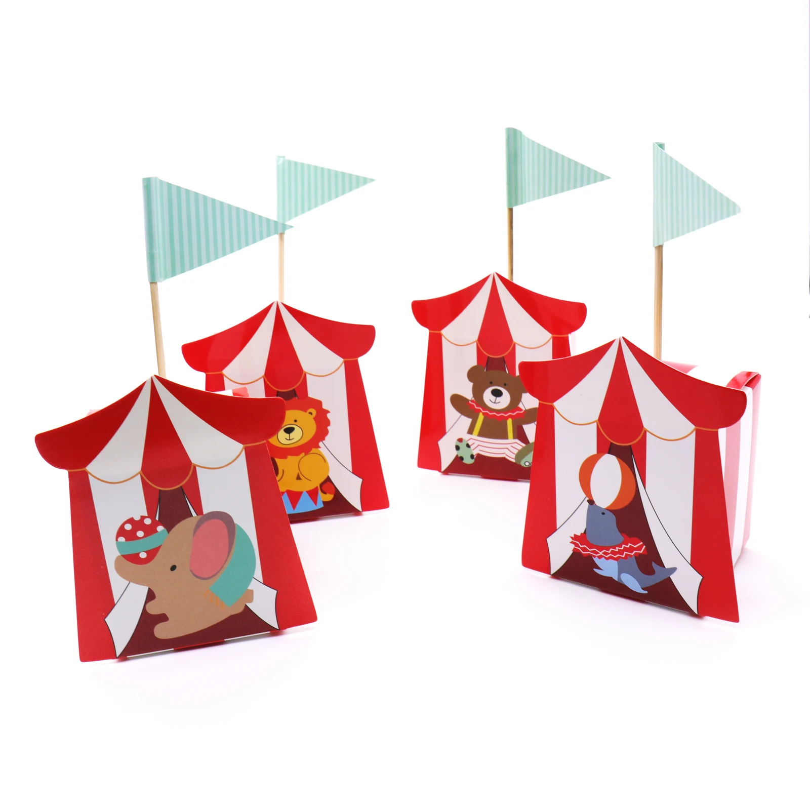 12pcs Circus Troupe Animals Candy Box with Flag Boy Kids Baby Shower Birthday Wedding Party Supplies Red White Strips Gift Box
12pcs Circus Troupe Animals Candy Box with Flag Boy Kids Baby Shower Birthday Wedding Party Supplies Red White Strips Gift Box