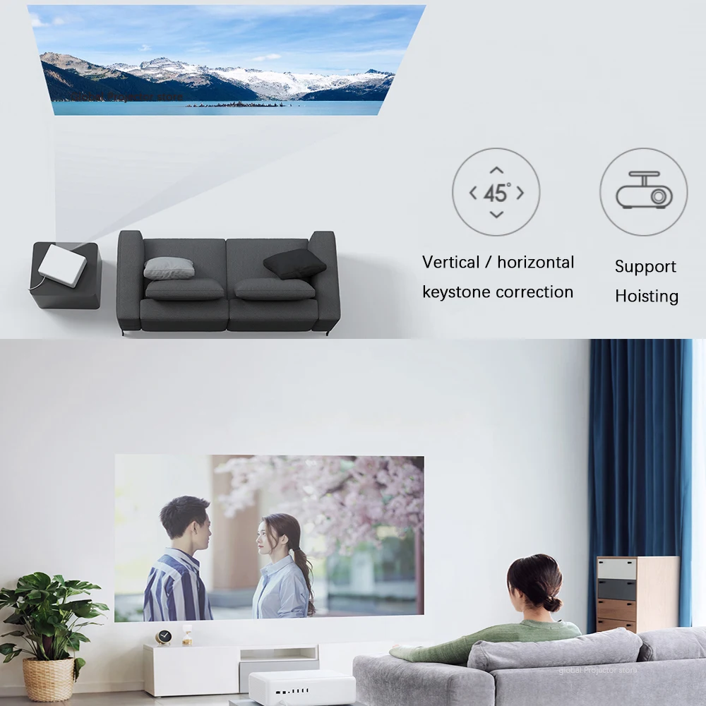 Лазерный проектор Xiaomi Mijia 1080P Full HD 2400 ANSI люменов Android Wifi Bluetooth ALDP домашний кинотеатр