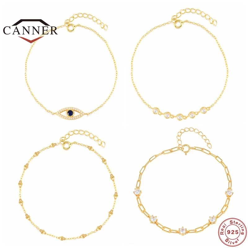 CANNER 100% Real 925 Sterling Silver Bracelet for Women Luxury Fashion Zircon Charm Bracelets Silver 925 Stamp Jewelry Gifts
CANNER 100% Real 925 Sterling Silver Bracelet for Women Luxury Fashion Zircon Charm Bracelets Silver 925 Stamp Jewelry Gifts