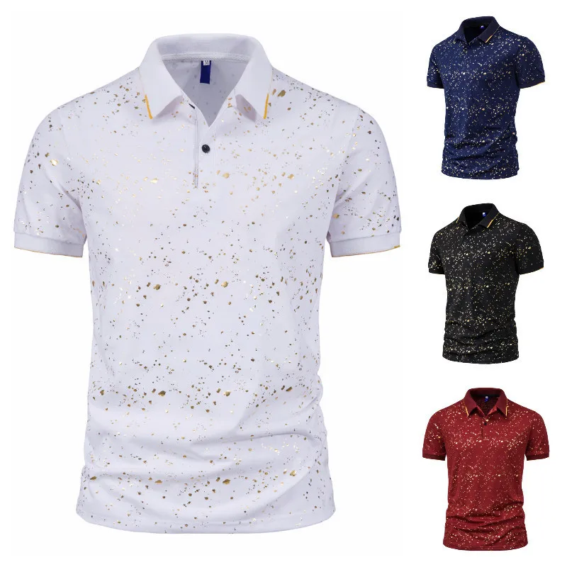 Mens Dots Bronzing Print Short Sleeve Polo Shirts Summer New Oversized Fashion Men's White Polo Shirt Tee Shirt Homme De Marque
Mens Dots Bronzing Print Short Sleeve Polo Shirts Summer New Oversized Fashion Men's White Polo Shirt Tee Shirt Homme De Marque