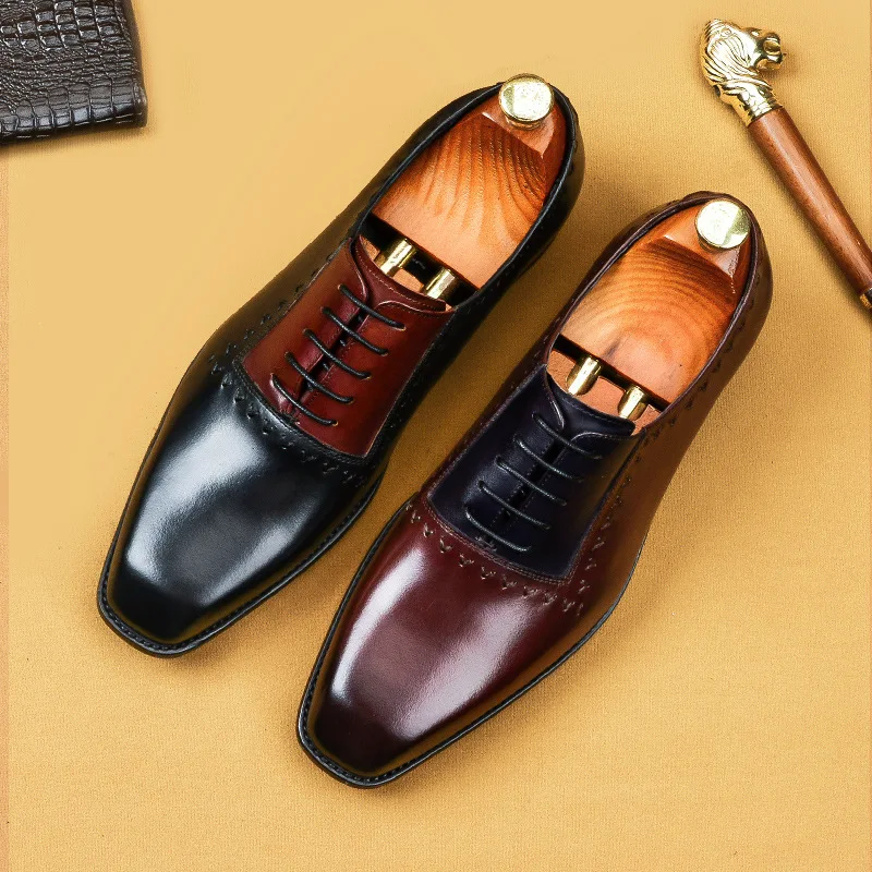 2020 New Men Dress Shoes Designer Business Office Lace-Up Black Wine Red Oxford Shoe Man Flat Party Leather Shoes
2020 New Men Dress Shoes Designer Business Office Lace-Up Black Wine Red Oxford Shoe Man Flat Party Leather Shoes