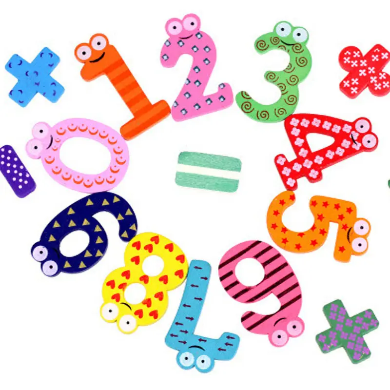

15Pcs/set Wooden Montessori Baby Number Refrigerator Fridge Magnets Figure Stick Mathematics Kids Educational Toys for Children