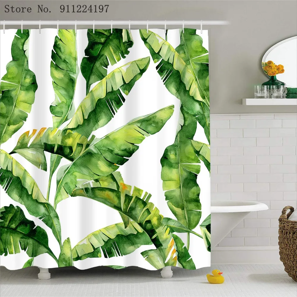 Tropical Green Plant Banana Leaf Curtains For Bath Showering Waterproof Bathroon Curtain Polyester Shower Curtain With Hooks
Tropical Green Plant Banana Leaf Curtains For Bath Showering Waterproof Bathroon Curtain Polyester Shower Curtain With Hooks