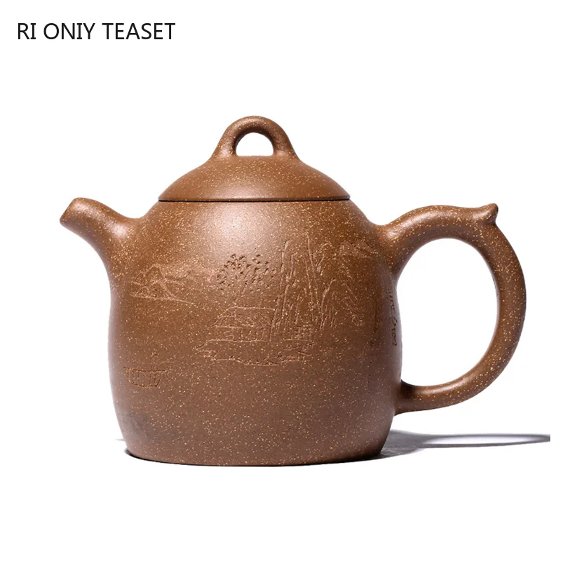 

Китайские исинские фиолетовые глиняные чайники 340 мл, знаменитый чайник ручной работы, красивый чайник Zisha, чайная посуда, индивидуальные по...