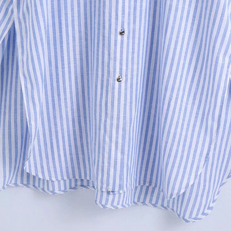 HWLZLTZHT Striped Oversized Shirt Women Short Sleeve Loose Long Summer Shirts Woman Chic Button Up Side Vent Asymmetry Blue Top
HWLZLTZHT Striped Oversized Shirt Women Short Sleeve Loose Long Summer Shirts Woman Chic Button Up Side Vent Asymmetry Blue Top