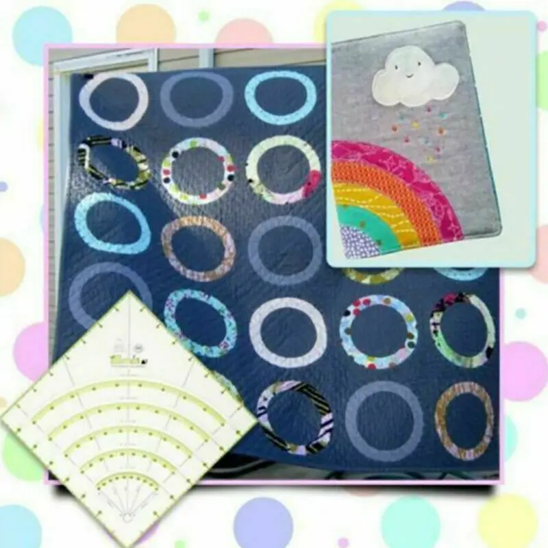 Arcs & Fans Quilt Circle Cutter Ruler Multifunctional Arc Cutting Patchwork Ruler DIY Tools with Double Colored Lines
Arcs & Fans Quilt Circle Cutter Ruler Multifunctional Arc Cutting Patchwork Ruler DIY Tools with Double Colored Lines