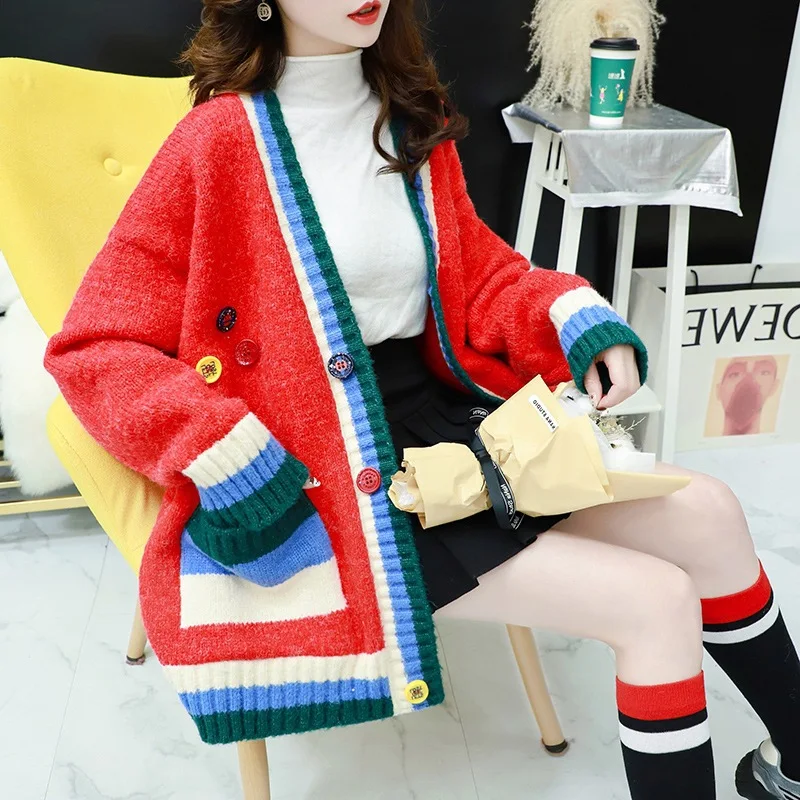 Thickened knitted cardigan women's net red lazy wind loose Korean students sweet sweater jacket 2020 autumn and winter new
Thickened knitted cardigan women's net red lazy wind loose Korean students sweet sweater jacket 2020 autumn and winter new