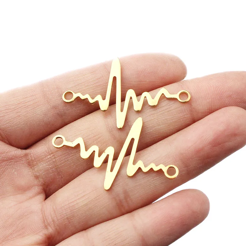 20Pcs Raw Brass Heart Rate Electric Wave Charms Pendant Bracelet Connector For DIY Jewelry Making Necklace Earring Connect Parts
20Pcs Raw Brass Heart Rate Electric Wave Charms Pendant Bracelet Connector For DIY Jewelry Making Necklace Earring Connect Parts