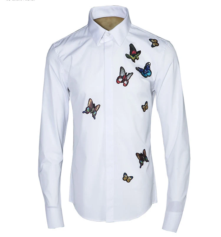 Unique Men Luxury Embroider Badge Design Mens Fashion Butterfly Long Sleeve Slim Fit Shirt Man Casual Shirts
Unique Men Luxury Embroider Badge Design Mens Fashion Butterfly Long Sleeve Slim Fit Shirt Man Casual Shirts