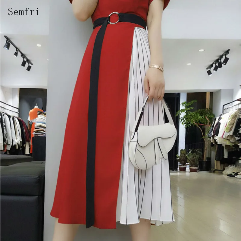 Semfri Dress Women 2020 New Summer Women's European Style Dresses Female Temperament Office Lady Pleated V-neck Shirt Dress
Semfri Dress Women 2020 New Summer Women's European Style Dresses Female Temperament Office Lady Pleated V-neck Shirt Dress
