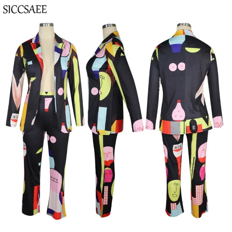 Autumn Winter Cartoon Printed Two Piece Set Blazer Feminino Cardigan Matching Sets Sexy Casual Clothing Pants Suit Work Wear
Autumn Winter Cartoon Printed Two Piece Set Blazer Feminino Cardigan Matching Sets Sexy Casual Clothing Pants Suit Work Wear