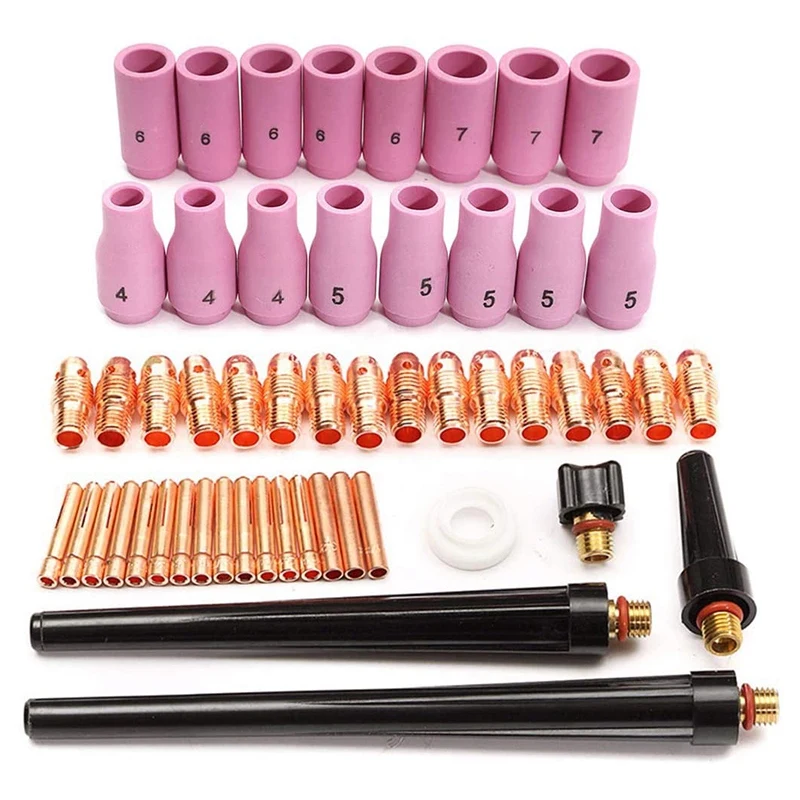 HLZS-53Pcs TIG Collets Bodies Alumina Cup Assorted Size Fit SR WP 9 20 25 TIG Welding Torch
HLZS-53Pcs TIG Collets Bodies Alumina Cup Assorted Size Fit SR WP 9 20 25 TIG Welding Torch