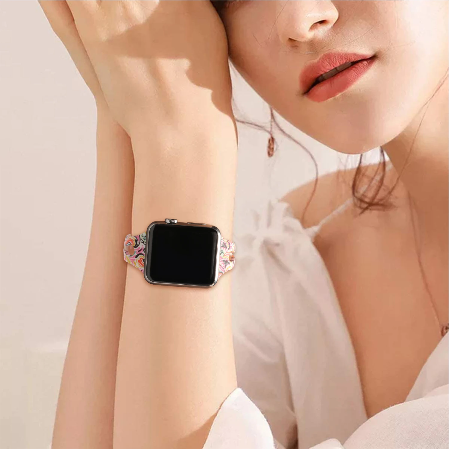 Тонкий ремешок YAYUU для Apple Watch 38 мм 40 42 44 мягкий силиконовый тонкий с бесцветным