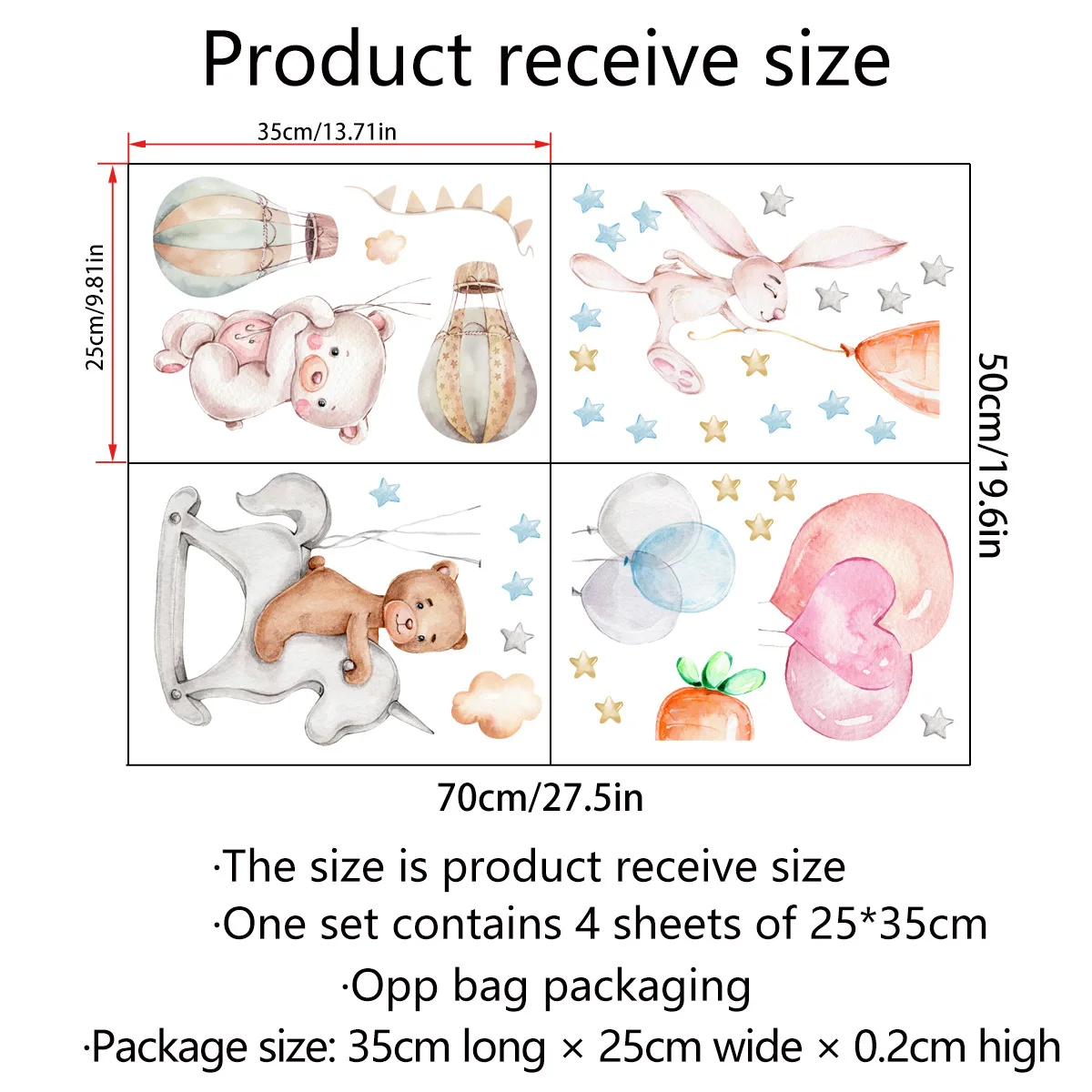 Sticker Wall Cartoon Bear Bunny Wall Stickers Star Balloons Baby Room Kindergarten Decoration Hot Air Balloon Wallpaper Sticker
Sticker Wall Cartoon Bear Bunny Wall Stickers Star Balloons Baby Room Kindergarten Decoration Hot Air Balloon Wallpaper Sticker