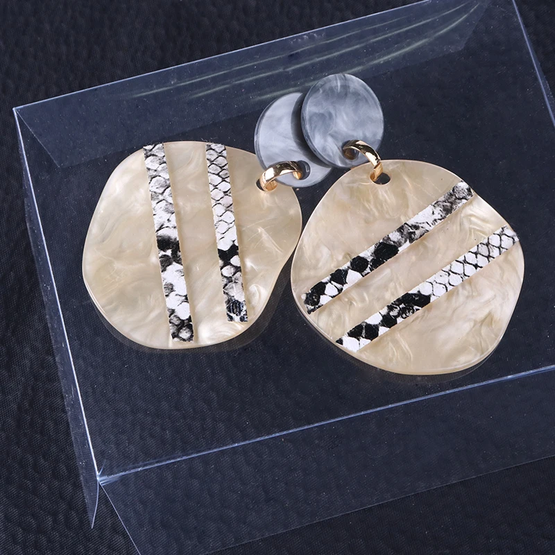 Geometric Retro Round Acetic Acid Plate Acrylic Earrings Tide Simple Temperament Sweet Personality Jewelry | Украшения и