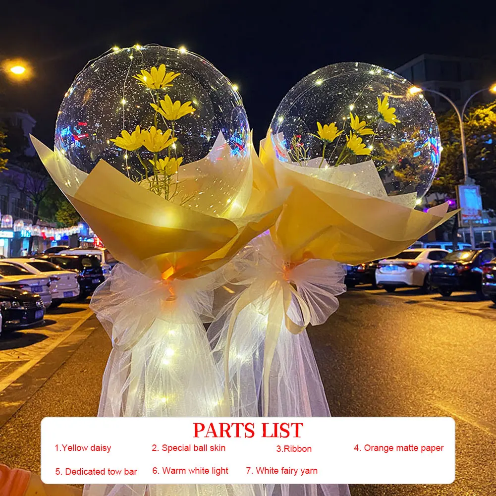Handle Led Balloon With Sticks Luminous Transparent Rose Bouquet With Battery Gift Package For Wedding Birthday Valentine's Day 
Handle Led Balloon With Sticks Luminous Transparent Rose Bouquet With Battery Gift Package For Wedding Birthday Valentine's Day
