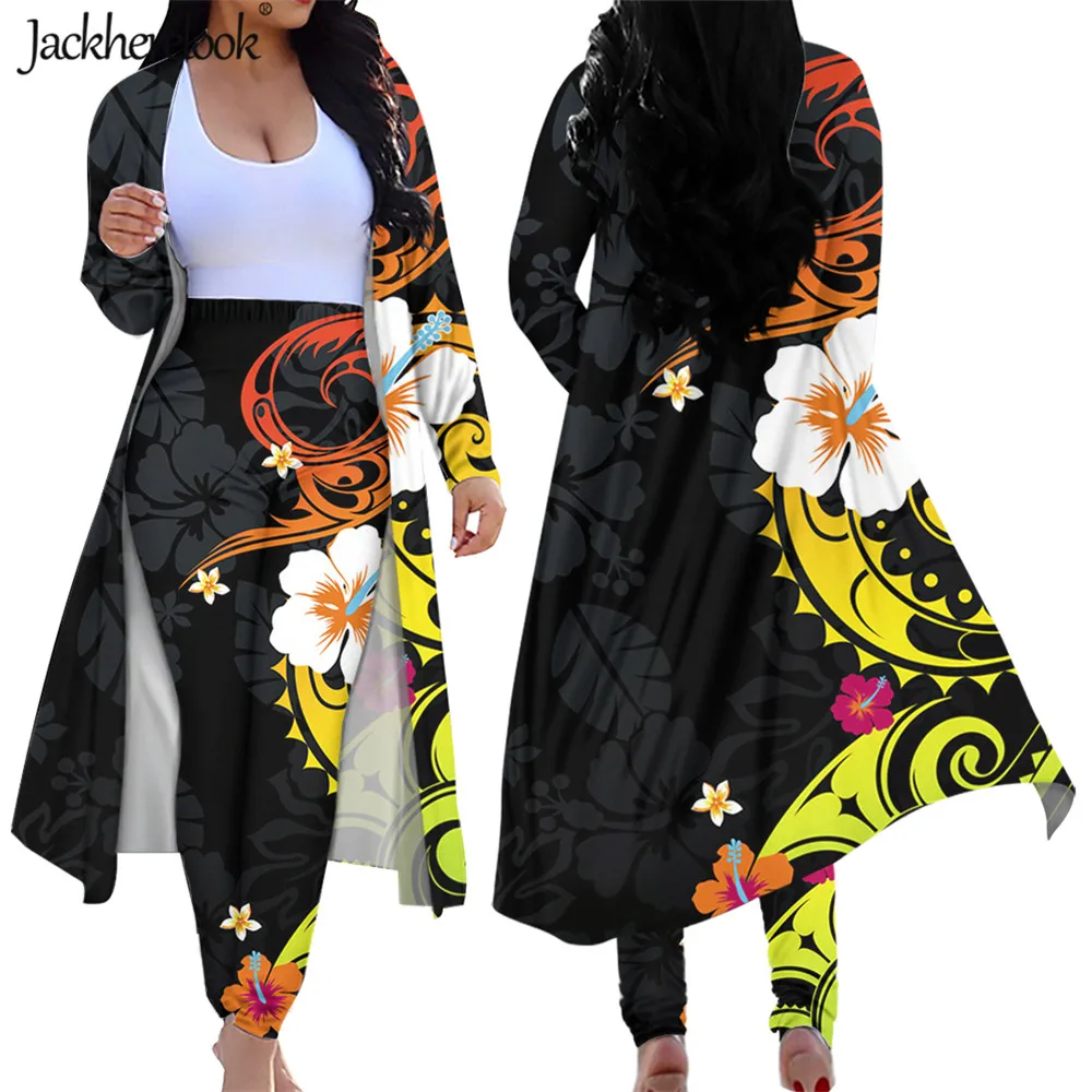 Jackherelook Polynesain Tribal Hibiscus Floral Print Women's 2 Piece Open Front Cardigan High Waist Pants Ladies Clubwear Outfit
Jackherelook Polynesain Tribal Hibiscus Floral Print Women's 2 Piece Open Front Cardigan High Waist Pants Ladies Clubwear Outfit