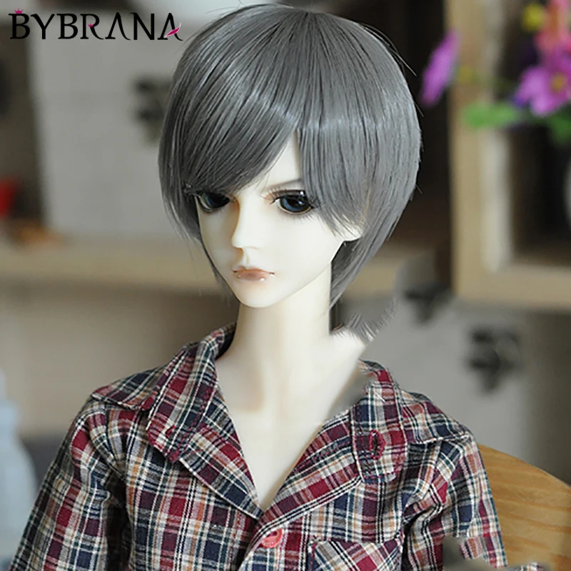 

Шарнирная кукла Bybrana 1/3 1/4 1/6 парик высокотемпературный шелк серебристо-серый мужской малыш короткие волосы