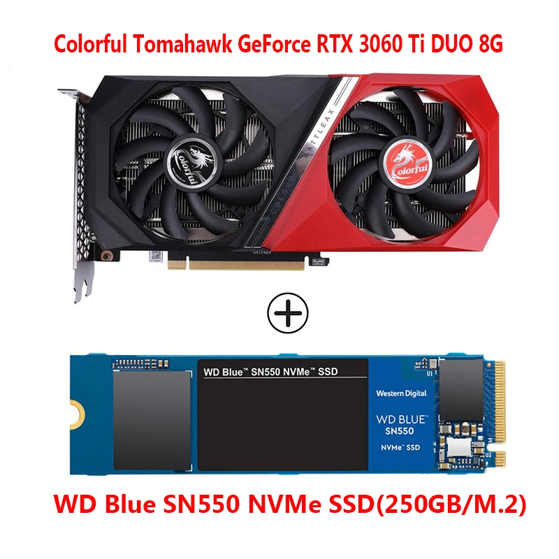 Colorful Tomahawk GeForce RTX 3060 Ti DUO 8G LHR 1665MHz GDDR6 E-sports Game Light Chasing Desktop Computer Graphics RTX3060Ti
Colorful Tomahawk GeForce RTX 3060 Ti DUO 8G LHR 1665MHz GDDR6 E-sports Game Light Chasing Desktop Computer Graphics RTX3060Ti