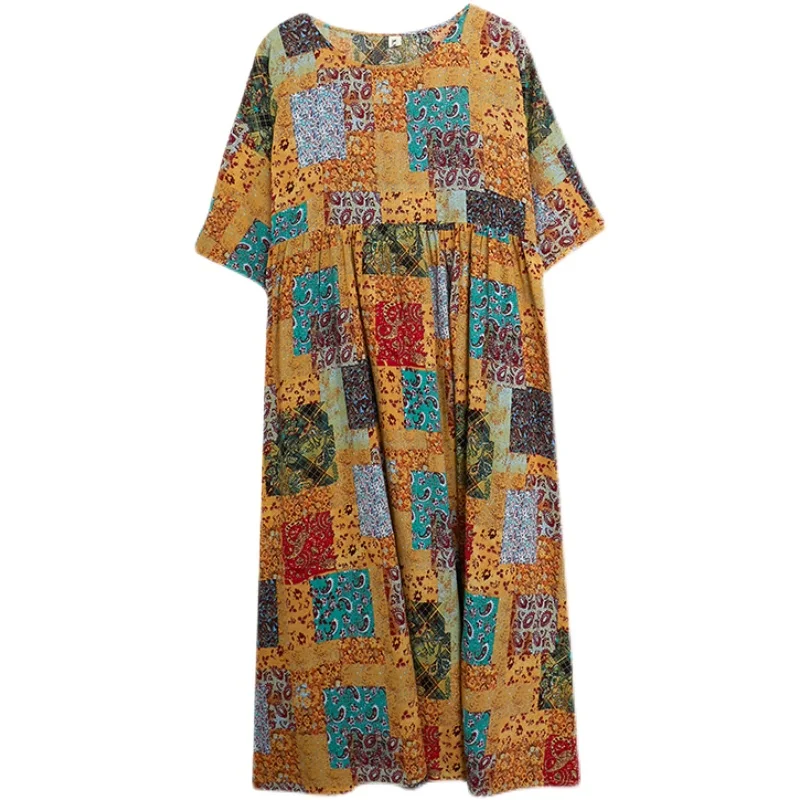 BIG SIZE Summer Women Fashion Elegant Novelty Print Tops Ladies Female Plus Large Long Casual Loose Ruffles Drapped Cotton Dress 
BIG SIZE Summer Women Fashion Elegant Novelty Print Tops Ladies Female Plus Large Long Casual Loose Ruffles Drapped Cotton Dress