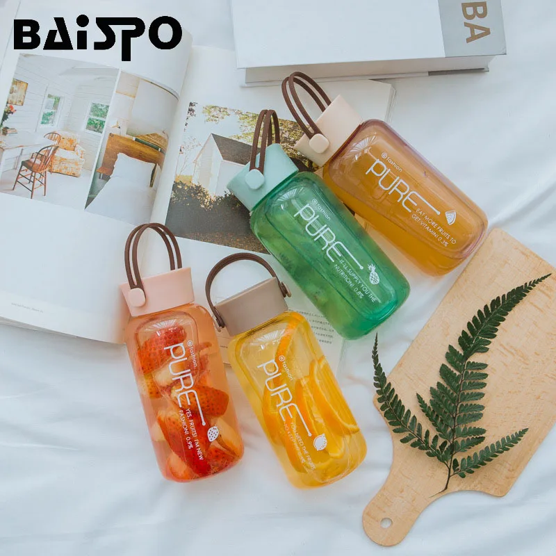 Бутылка для воды BAISPO 450 мл портативная бутылка Спортивная с лимоном прозрачные