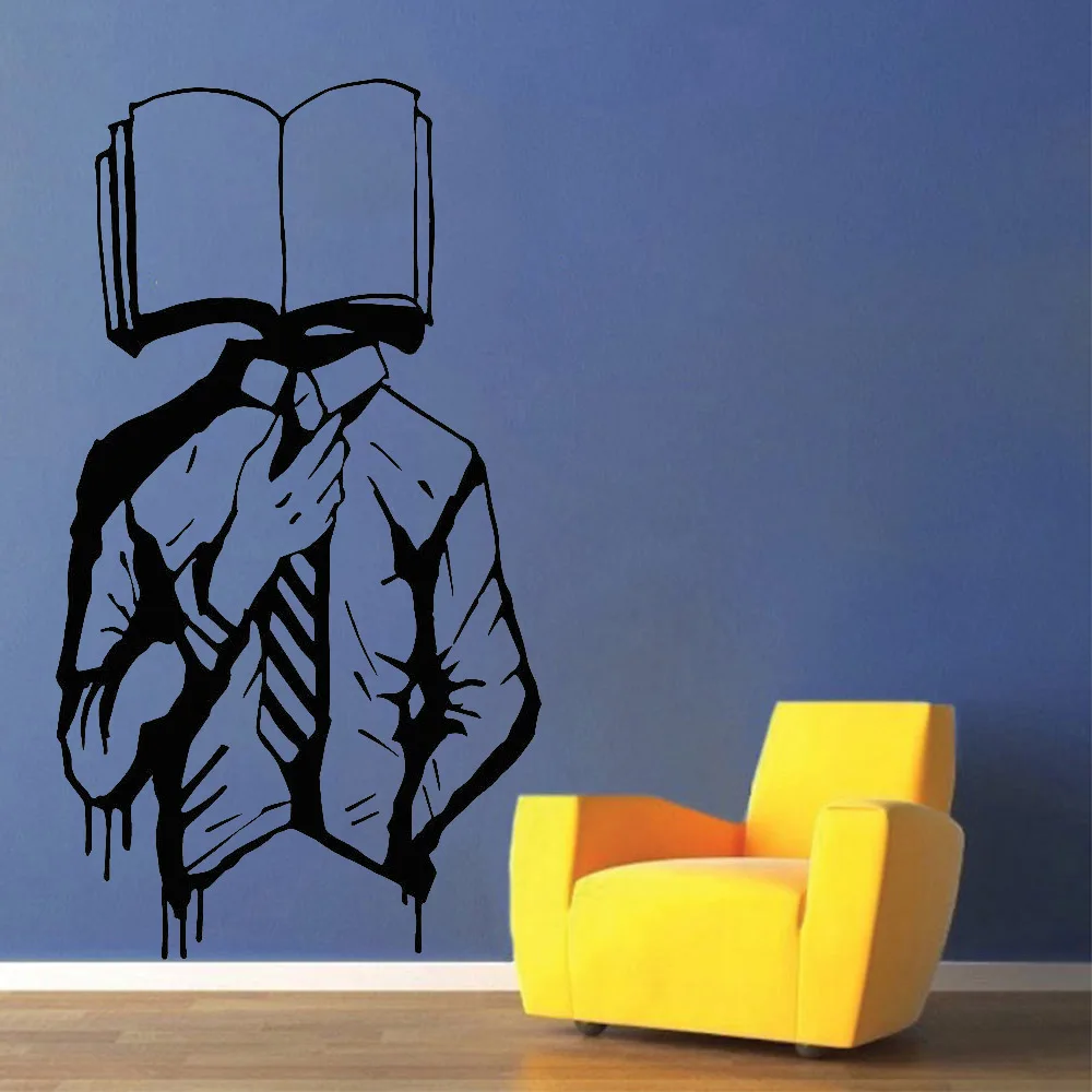 Lopen Woordenboek Vinyl Muurtattoo Voor Bibliotheek Boek Minnaar Winkel Muurstickers Nodic Klaslokaal Decoratie A4-052 | Дом и сад