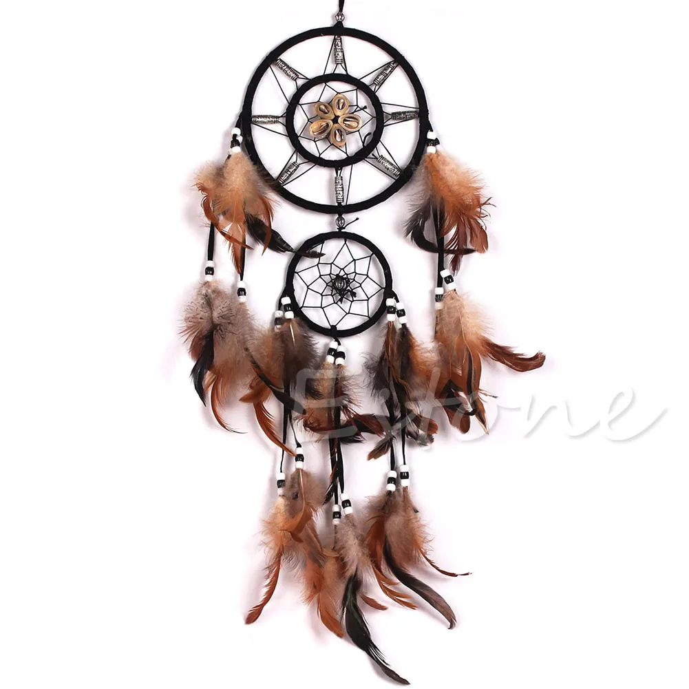 Dream Catcher With feathers Wall Hanging Decoration Decor Bead Ornament Brown
Dream Catcher With feathers Wall Hanging Decoration Decor Bead Ornament Brown